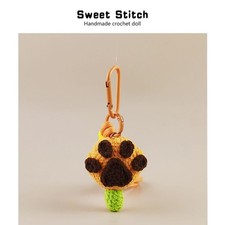 Handcrafted Crocheted Cat Paw Doll Charm Keychain Stylish Bag Decor Lover Gift