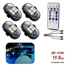 Upgraded 4PCS Wireless LED Lights for car with Remote, Rechargeable 4 PCS