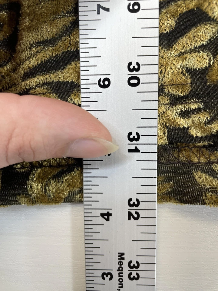 Camisa Diane Von Furstenberg para mujer talla grande Jacquard barroco negro dorado hecho en EE. UU. Foto 4 de 4