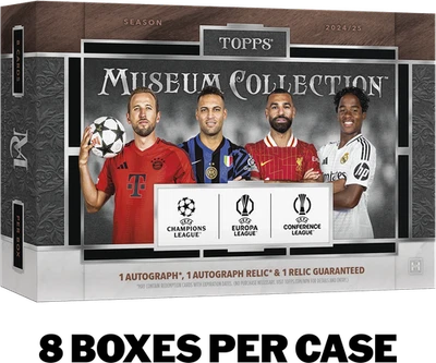 2024-25 TOPPS MUSEUM COLLECTION UCC 8-BOX HOBBY CASE (16 AUTOs) UEFA Soccer New