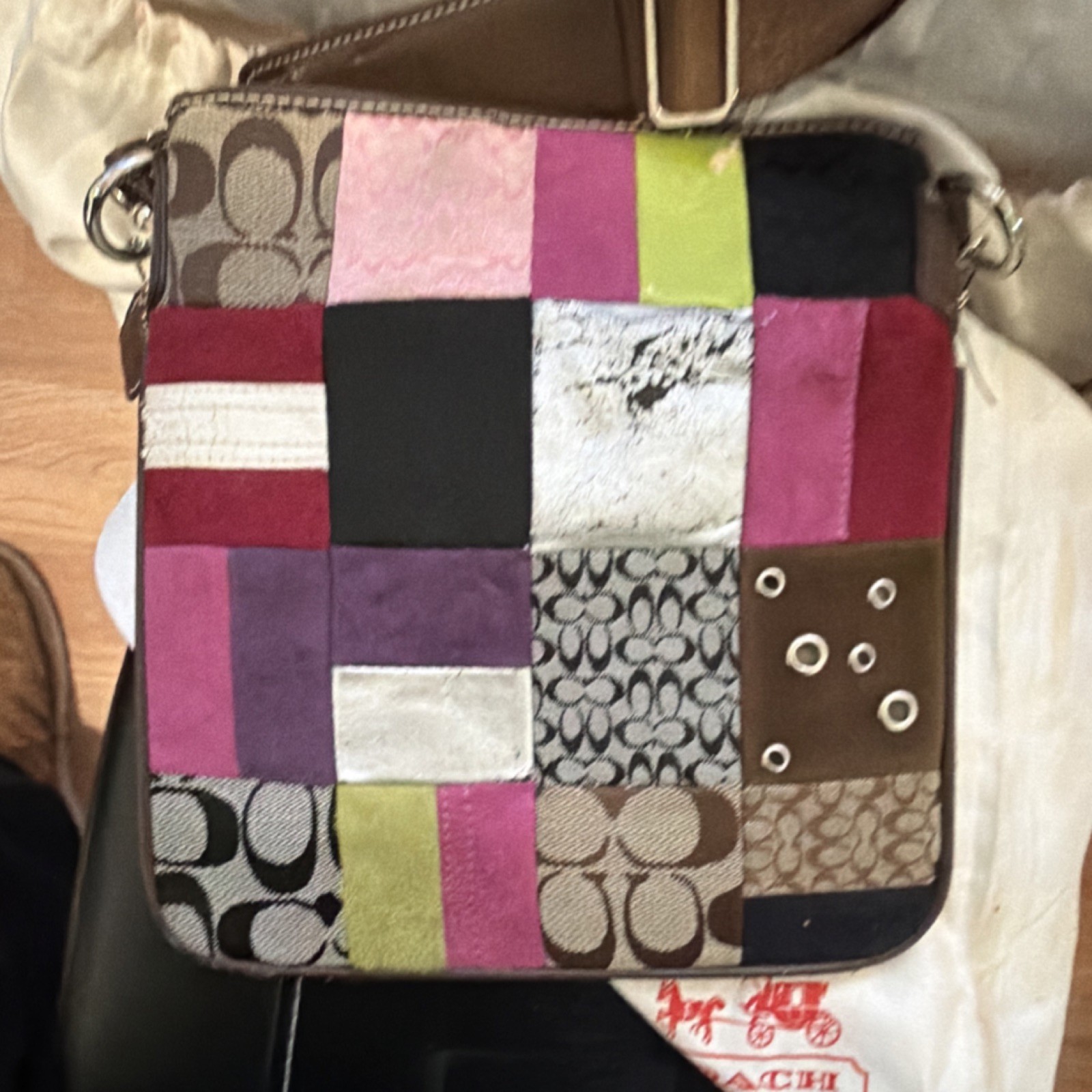 Coach Patchwork Multicolor Adjustable Strap Shoul… - image 6