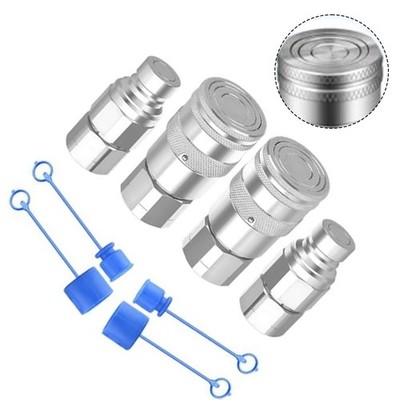 Hydraulische Schnellkupplungen 2er Set NPT Flat Face kompatibel mit Kompaktlader