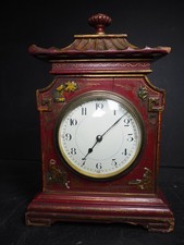 French Chinoiserie Pagoda Style Bracket Mechanical Clock