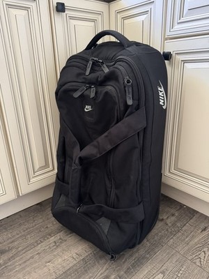 Nike Cordura Suitcase Black Roll  Luggage Rolling Duffle Bag Travel Carry On