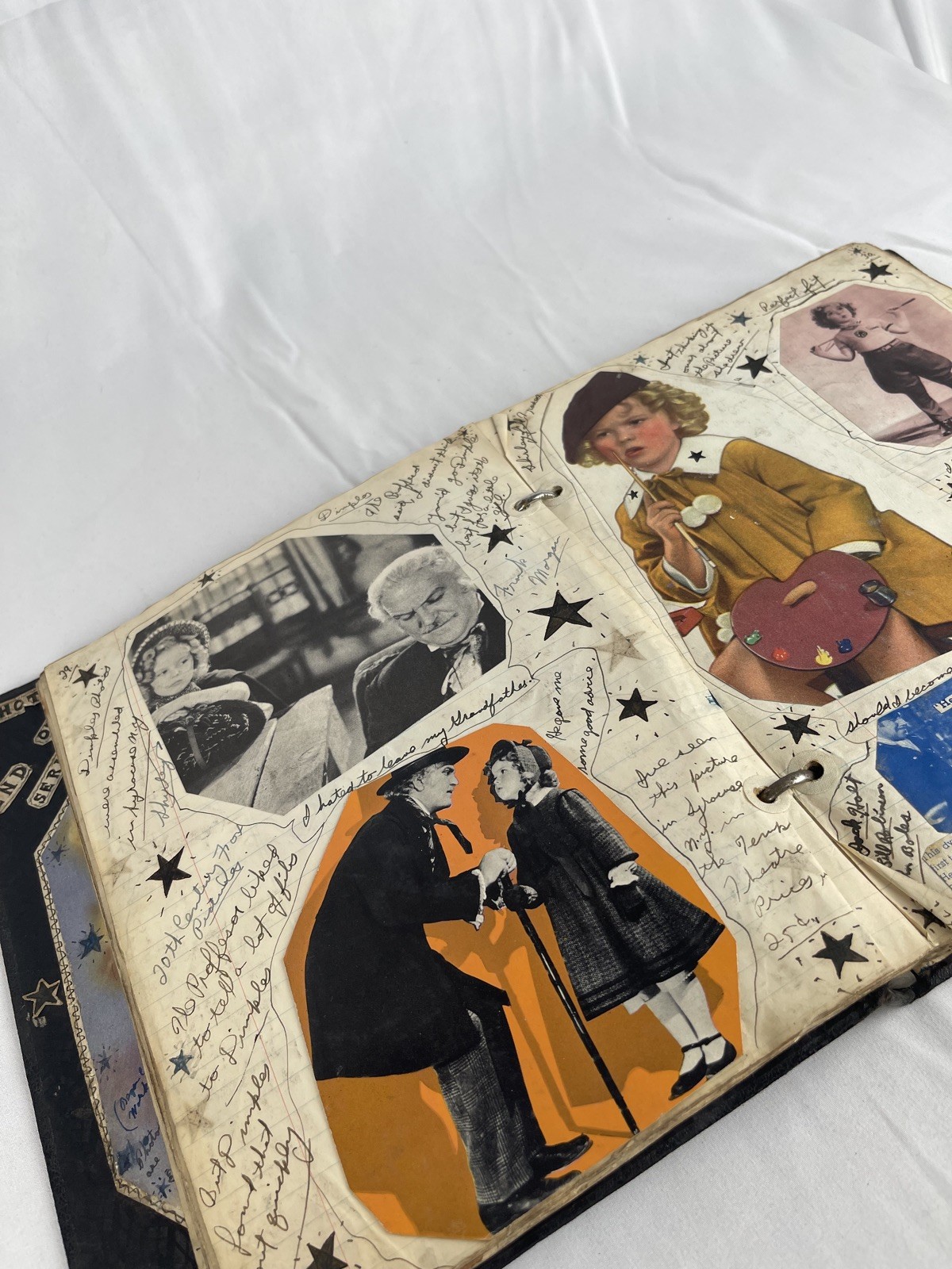 Handmade SHIRLEY TEMPLE 134 pg SCRAPBOOK NEWSPAPER MAGAZINE CLIPPINGS EPHEMERA