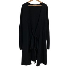 DIANE VON FURSTENBERG long sleeve knit wrap dress size P black Women USED