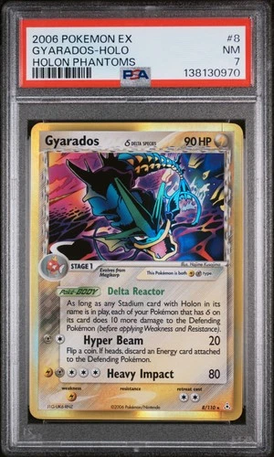 2006 POKEMON EX HOLON PHANTOMS #8 GYARADOS-HOLO PSA 7
