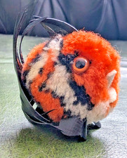 Steiff Coral Fish Plush Toy Orange Vintage 60s Stuffed Animal 50s H45b