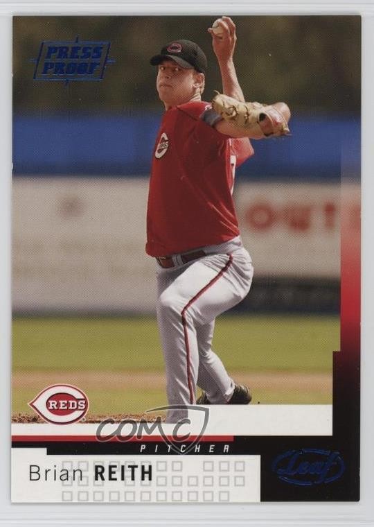 2004 Leaf Press Proof Blue 4/100 Brian Reith #125 hg6