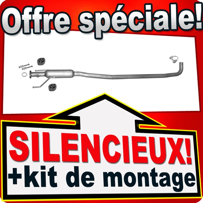 Silencieux intermédiaire Suzuki Liana 1.3 et 1.6 pour berline et hayon essence 4x4