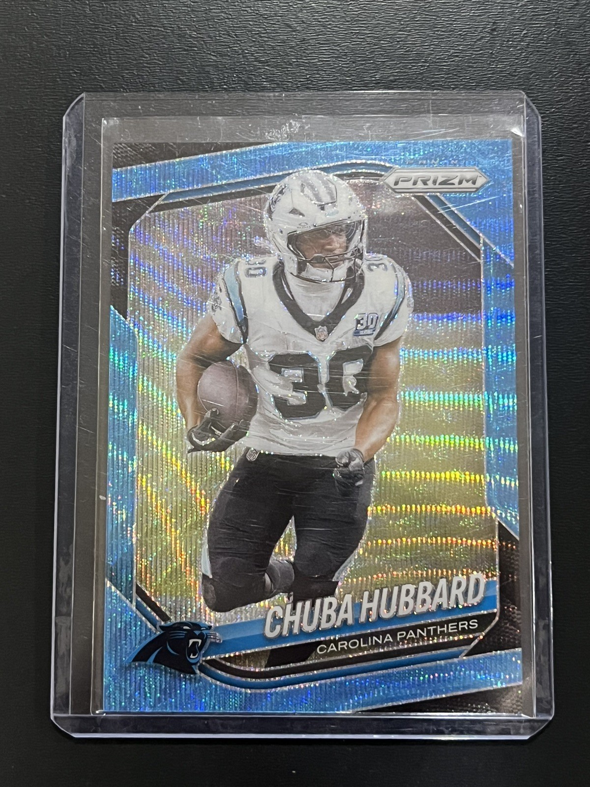 Chuba Hubbard 2025 Panini Prizm #237 Blue Wave /230 Color Match Panthers