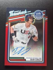 2026 Panini Stars & Stripes USA DEAN CURLEY RED THROWBACK PRIZM AUTO /99 #TS-DC