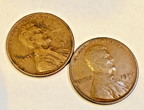 1926-D Lincoln Wheat 1c Pair ~  VG / Fine (Details)? ~ Nice! ~ C93