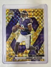2025 Panini Mosaic - Lamar Jackson #3 Reactive Yellow Mosaic Prizm