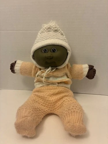 12" African American Black Preemie Doll with Pink and White Outfit 1978- 1982