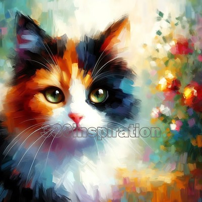 Digital Image Picture Photo Wallpaper Background Desktop Art Cat Painting #A473