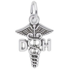 Sterling Silver Dental Hygienist Charm - 15mm x 13mm