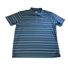 Callaway Mens XXL Opti-Dri Striped Golf Polo Shirt Blue Short Sleeve