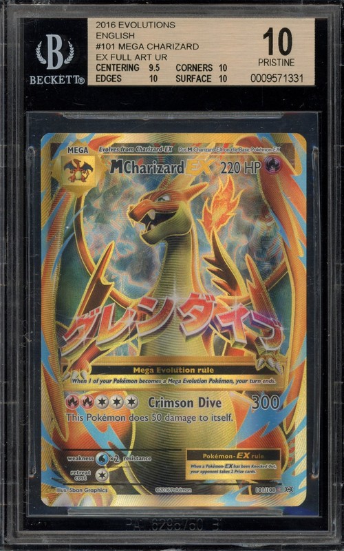 Pokemon M Charizard EX XY Evolutions Full Art 101 BGS 10 Pristine
