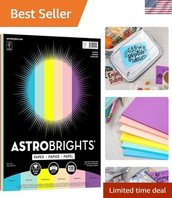Colored Paper, 8.5'' x 11'', 24 lb/90 gsm, Playful 6-Color Assortment, 120 Shee...