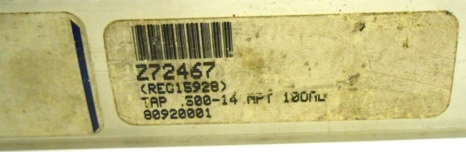 REGAL PLUG TAP 1/2-14 NPTF 4FLT PLG TAPER PIPE EXT. X 10" - Image 3 of 4