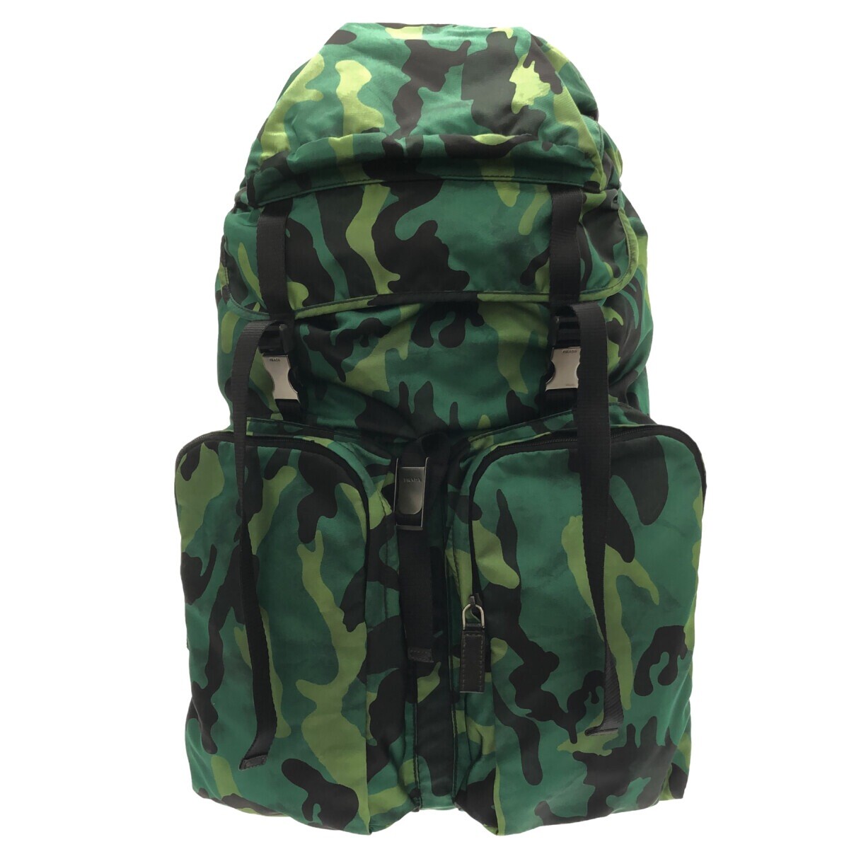 Auth PRADA - V136 Green Black Light Green Nylon Backpack | eBay