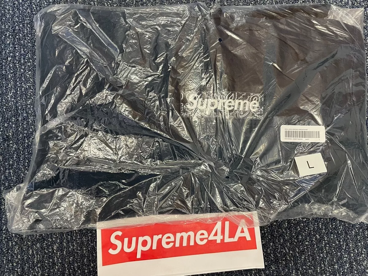 Supreme Box Logo Hooded Sweatshirt Navy