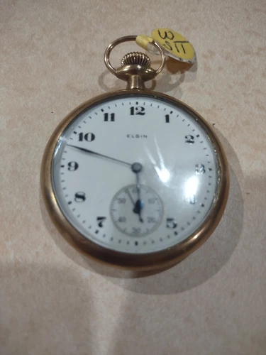 Elgin antique pocket watch with second hand gold filled case