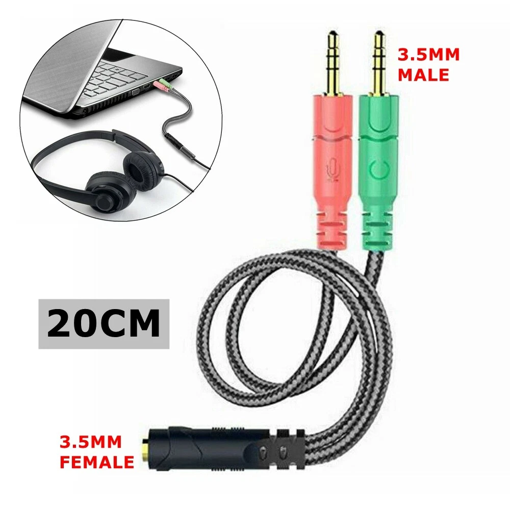 Splitter Cable Microphone and Headphones Gaming Headset to 3.5mm