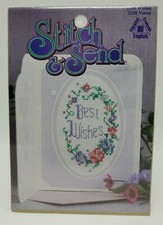 Counted Cross Stitch  Send Kit All Occasion Card Best Wishes Flowers 2108