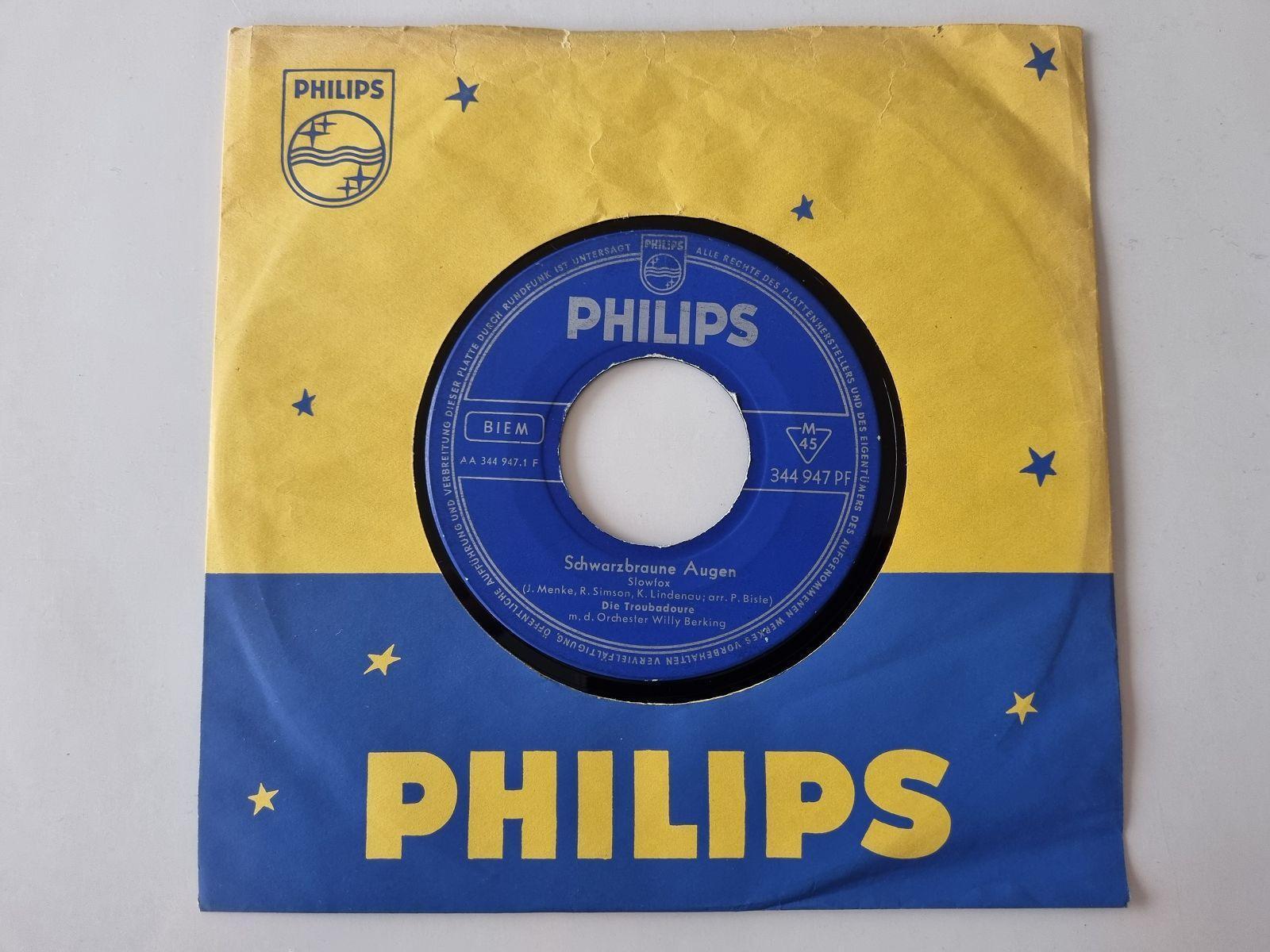 7"" Single Die Troubadoure - Schwarzbraune Augen Vinyl Germany