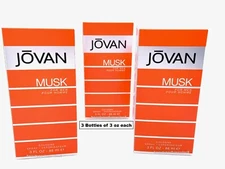Lot of 3 Pc - Jovan Musk for Men 3 oz / 88 ml Cologne Spray New in Box
