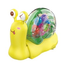 Transparent Gear Snail Yellow w/ Music Lights Toddlers Tummy Time Bump-n-Go