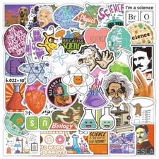 100Pcs Cartoon Scientific Elements Sticker for Adults Teens Girls Water Bottles