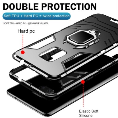 For Xiaomi Redmi Note 9 Pro 9S Case,Armor Rugged Magnetic Ring