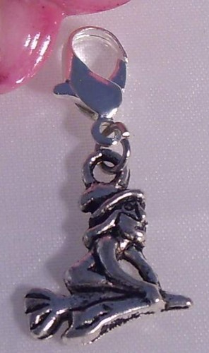 GROßE Hexe Sterling Silber Charm-Anhänger .925 X 1 Hexen Halloween