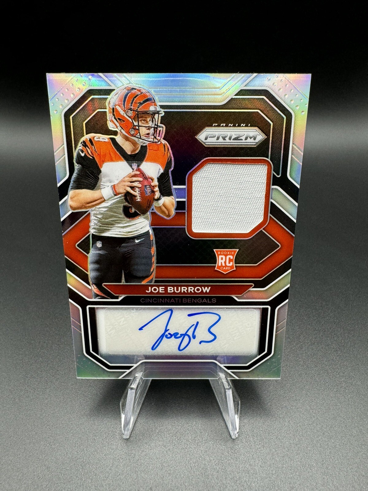 2020 Panini Prizm JOE BURROW Silver Rookie Patch Auto RPA /99 Autograph Bengals