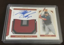 2019 PANINI NATIONAL TREASURES MICHAEL CHAVIS PATCH AUTO RPA 33/49 RED SOX 👍