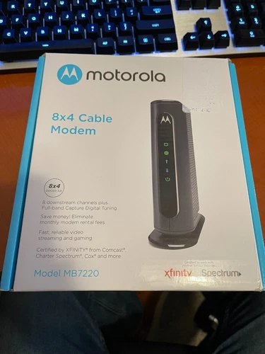 Motorola 8x4 Cable Modem, Model MB 7220, Docsis 3.0 Open Box Spectrum Xfinity