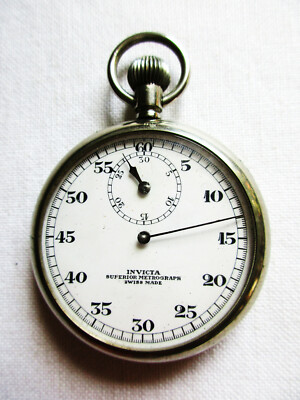 alte Stoppuhr INVICTA Superior Metrograph, Swiss Made, Rarität!
