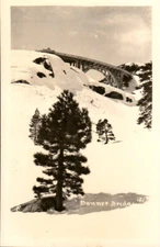 Vintage RPPC Donner Bridge Lake Tahoe CA California Real Photo Postcard 1930s