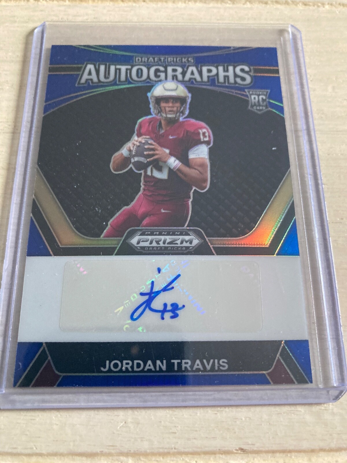 jordan travis draft picks blue auto 2024 panini prizm draft football #148/149