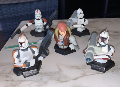 Star Wars Gentle Giant Bust Ups Clone Trooper Lot Of 4 & Saesee