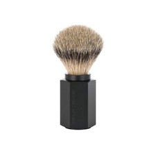 M HLE HEXAGON Graphite Silvertip Badger Shaving Brush