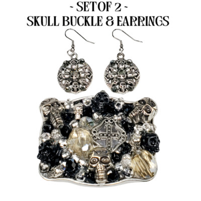 Skull & Cross Embellished Gothic Handcrafted Buckle  display picture 3