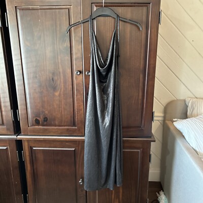 To The Max Slinky Pencil Dress Cowl Neck Open Back M