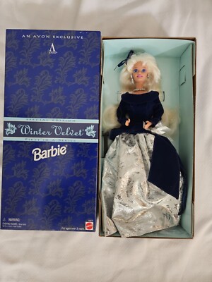 Avon Exclusive Winter Velvet Barbie Doll 1995 Mattel 15571 NRFB