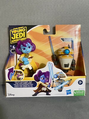 Star Wars Young Jedi PopUp Lightsaber Duel Lys Solay & Training Droid New Disney