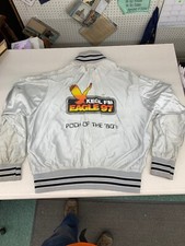 Vintage 80s Promo Satin JACKET Rock Radio KEGL EAGLE 97 DALLAS FORT WORTH Sz L