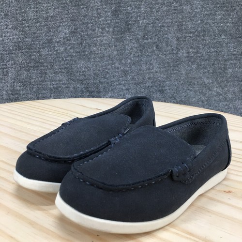 Cat And Jack Shoes Kids 11 Boys Zayd Slip On Moc Loafer Flats Blue Faux Suede - Picture 4 of 15